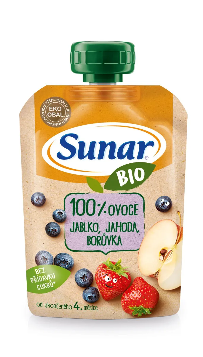 Sunar BIO Jablko, jahoda, borůvka kapsička 100 g