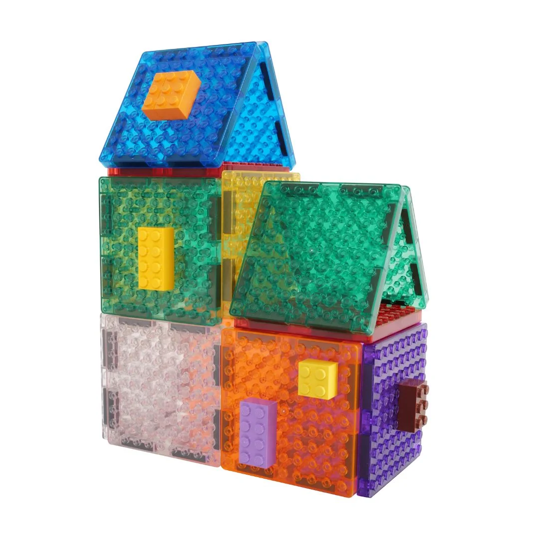 Cleverclixx Magnetická stavebnice Brick Tiles Pack Intense - 16 ks