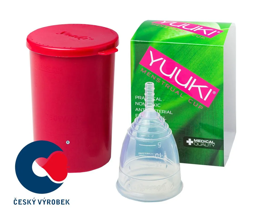 YUUKI Menstruační kalíšek Classic Large set 1 ks + dezinfekční krabička