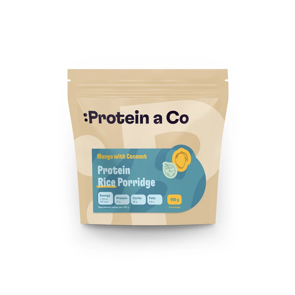 Protein a Co Proteinová rýžová kaše 480 g Mango – kokos