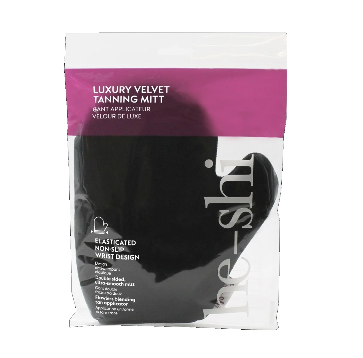 he-shi Luxury Velvet Tanning Mitt rukavice pro aplikaci samoopalovacích přípravků 1 ks