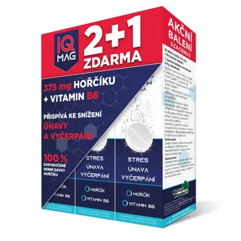 IQ Mag Hořčík 375 mg + vitamin B6 2+1 40+20 šumivých tablet