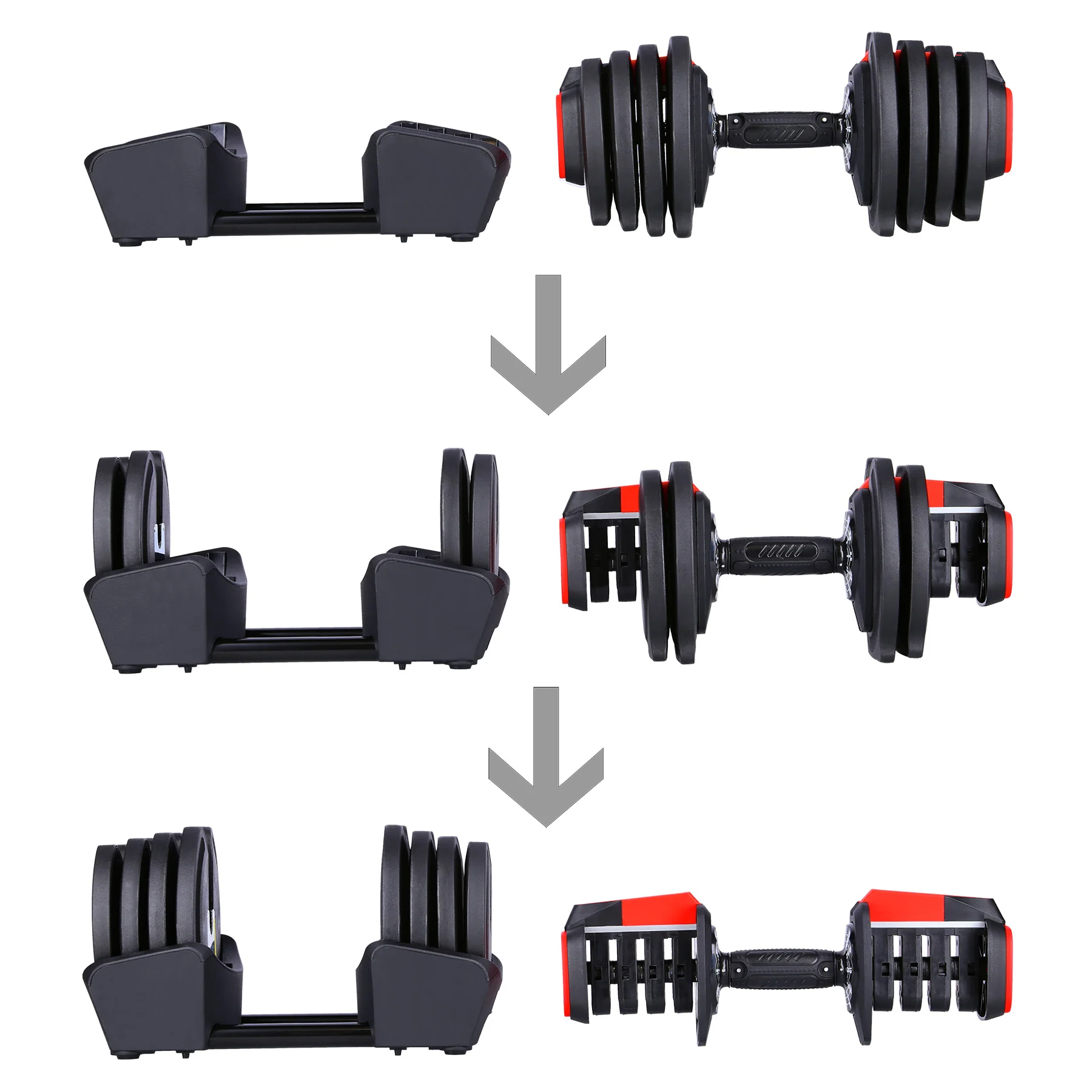 HMS Jednoruční / obouruční variabilní činka SGR18 PRO SET 3v1 40 kg