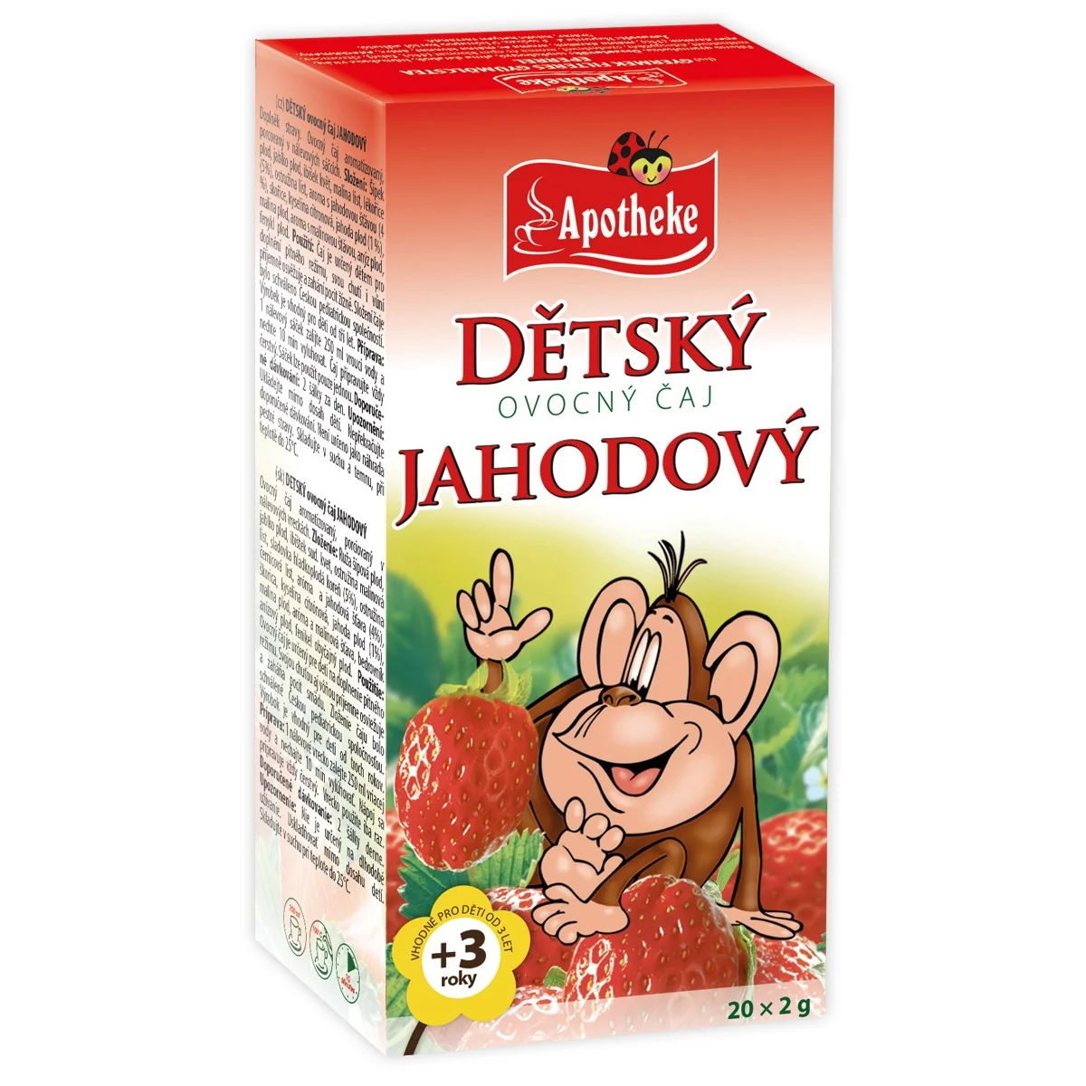 Apotheke Dětský ovocný čaj jahodový nálevové sáčky 20x2 g