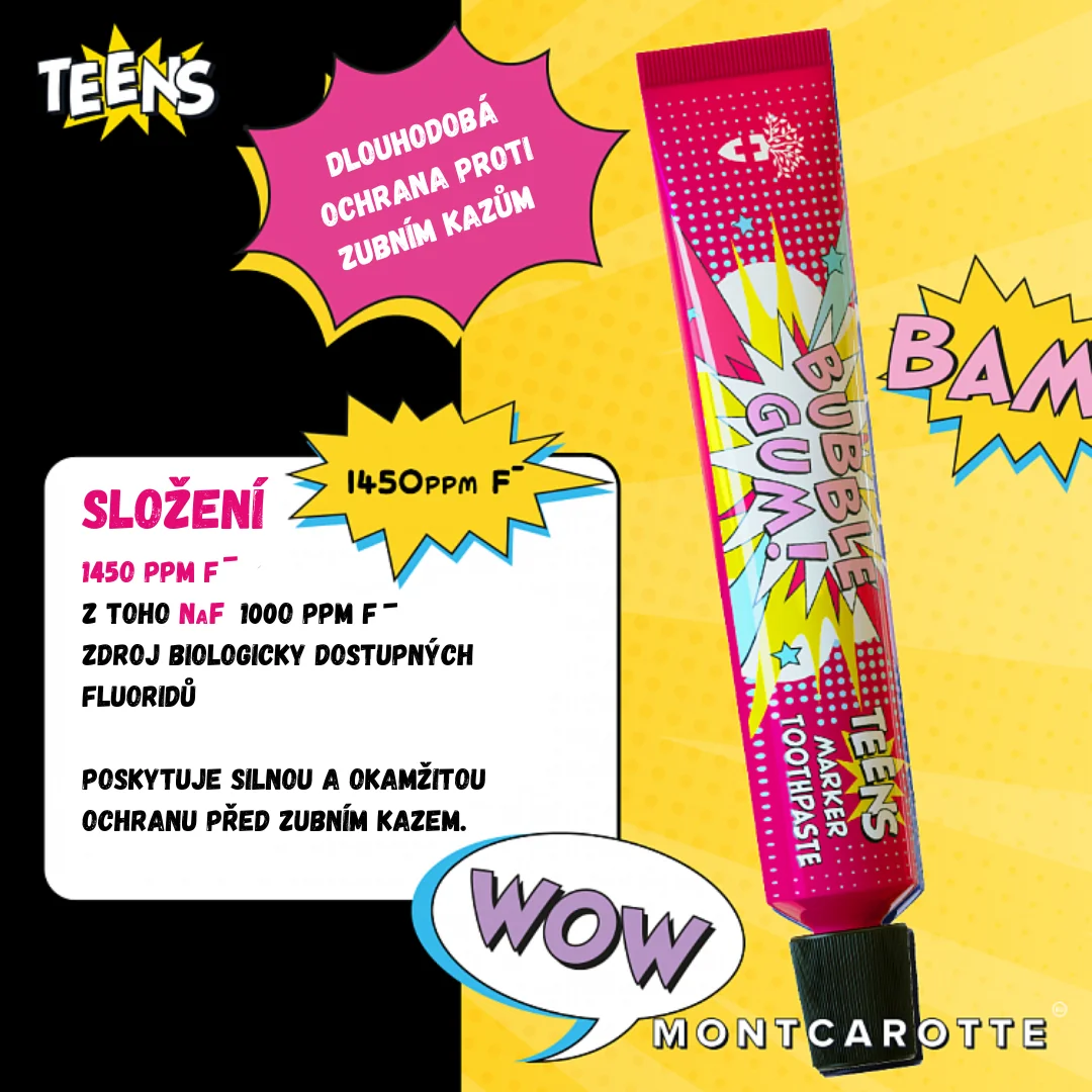 Montcarotte Teens Marker Bubble Boom zubní pasta 30 ml
