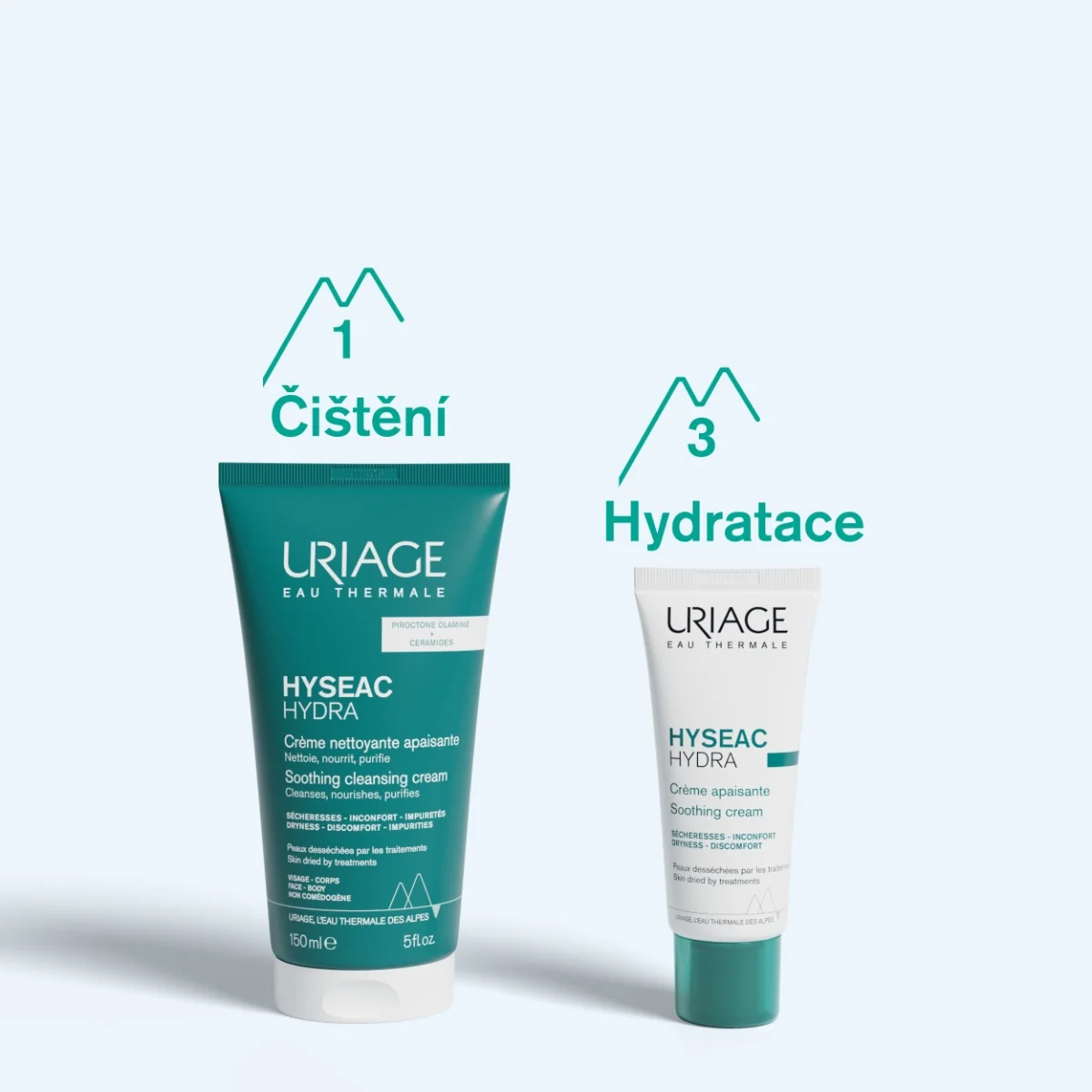 Uriage Hyséac Čisticí krém na vysušenou pleť při medikamentózní léčbě akné 150 ml