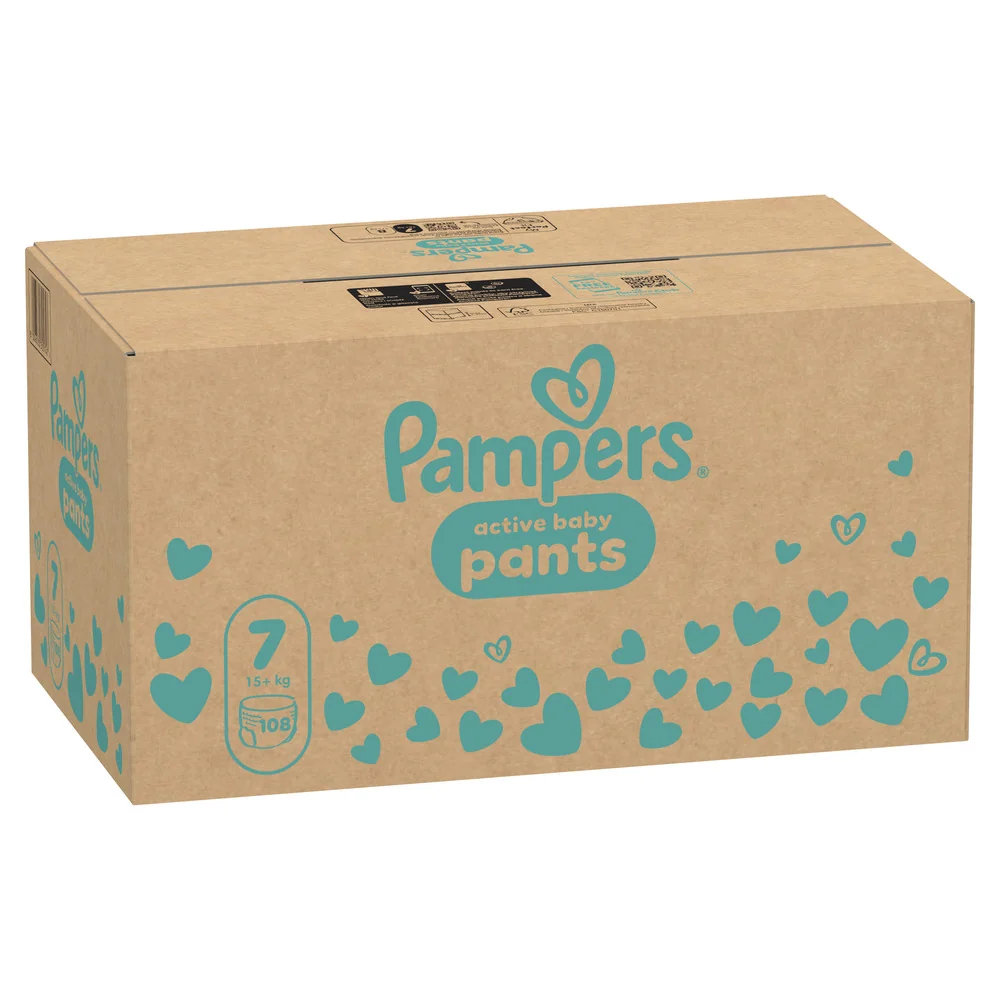 Pampers Active Baby vel. 7 15+ kg plenkové kalhotky 108 ks