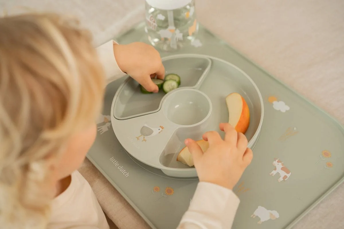 Little Dutch Farma Dětský talíř dělený 1 ks