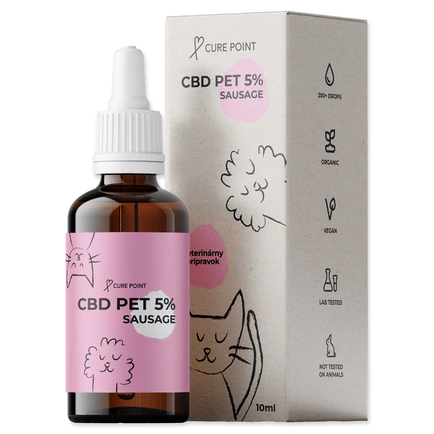 Cure Point Olej CBD PET 5% klobása 10ml