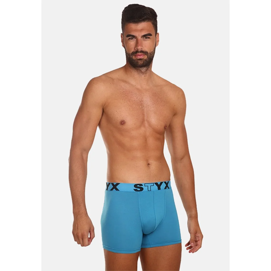 Styx 3PACK pánské boxerky long sportovní guma modré (U9676869) M