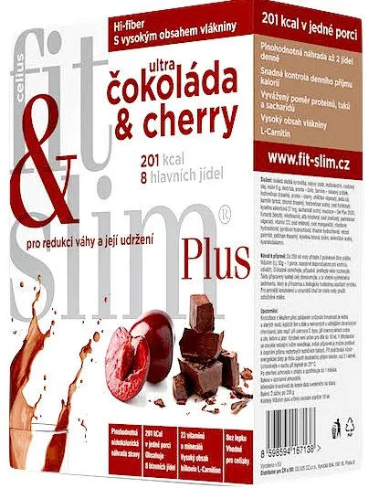 CELIUS Fit&Slim® plus Čokoláda/Cherry 2x208g