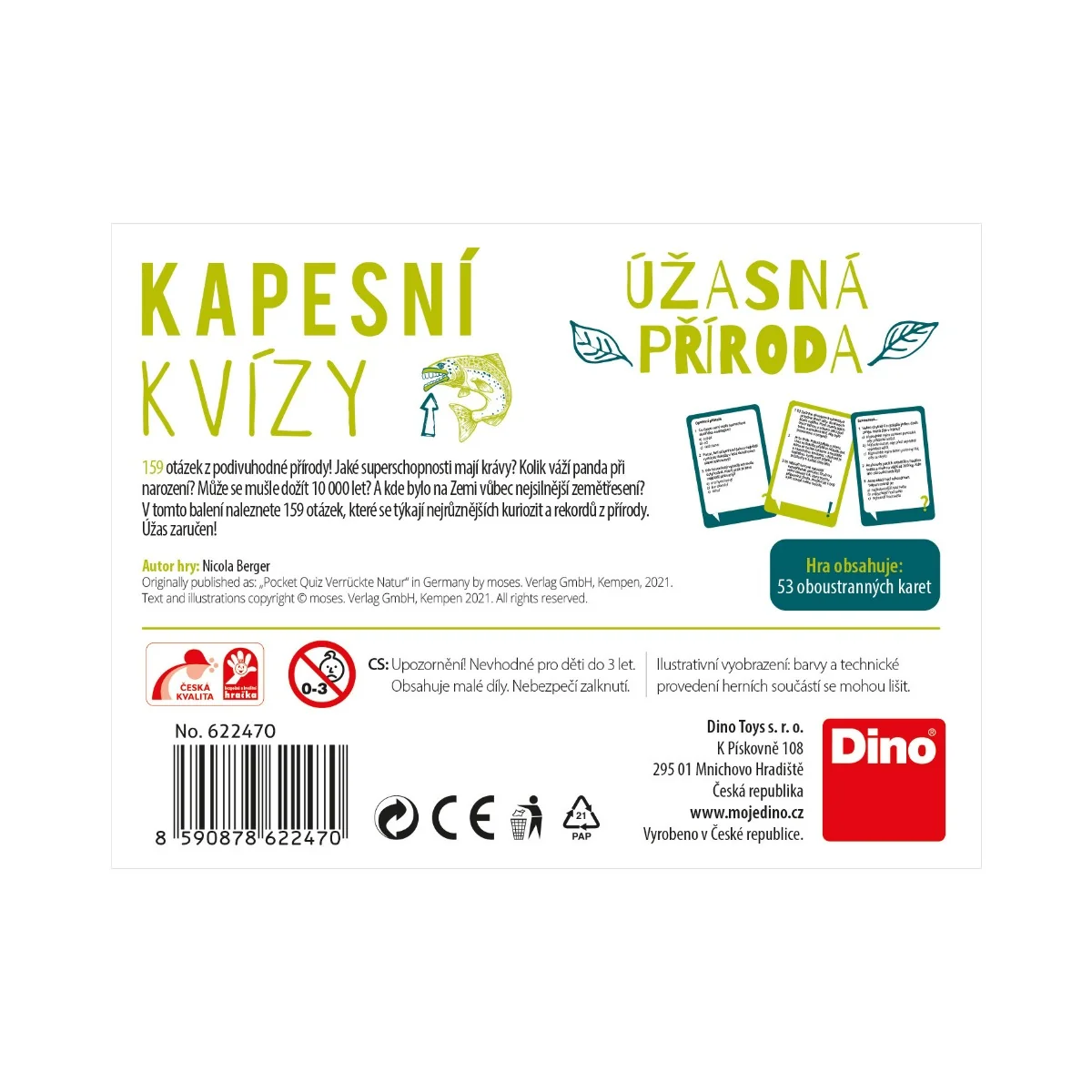 Dino Toys Kapesní kvízy Úžasná příroda Cestovní hra