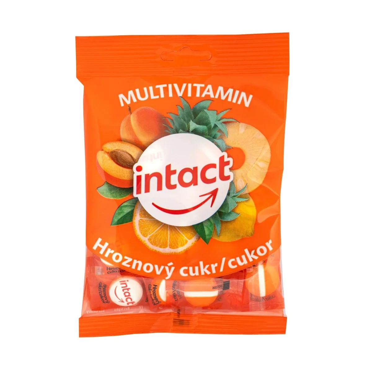 Intact Hroznový cukr MULTIVITAMIN pastilky 75 g