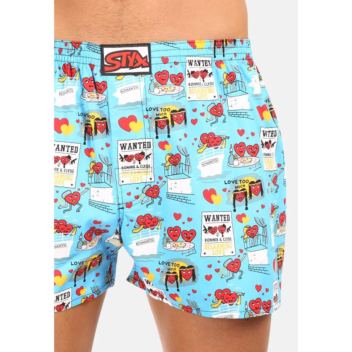 Styx Pánské trenky art klasická guma Valentýn páry (A1756) XXL