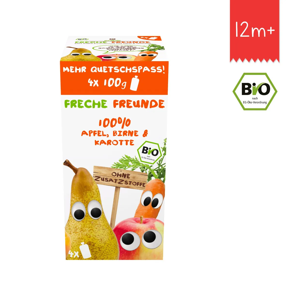 Freche Freunde BIO Kapsička jablko hruška 4x100 g