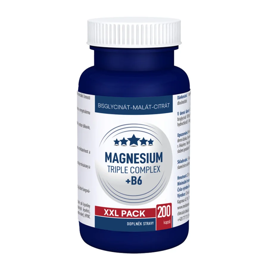 Clinical Magnesium Triple Complex + B6 XXL pack 200 kapslí