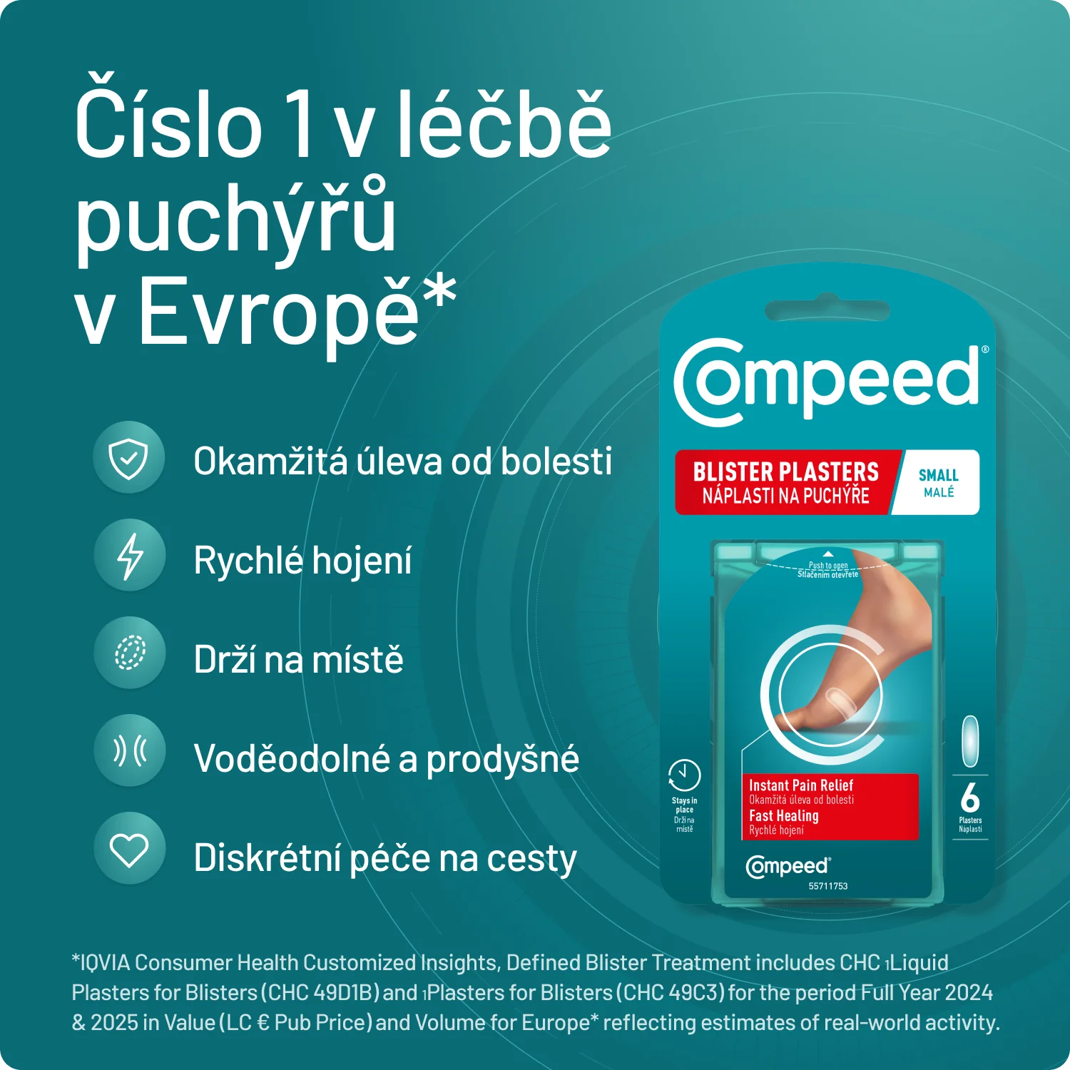 Compeed Náplast na puchýře malá 6 ks