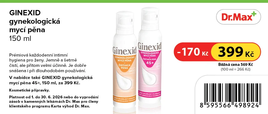 Ginexid Gynekologická mycí pěna 150 ml Ginexid Gynekologická mycí pěna 150 ml