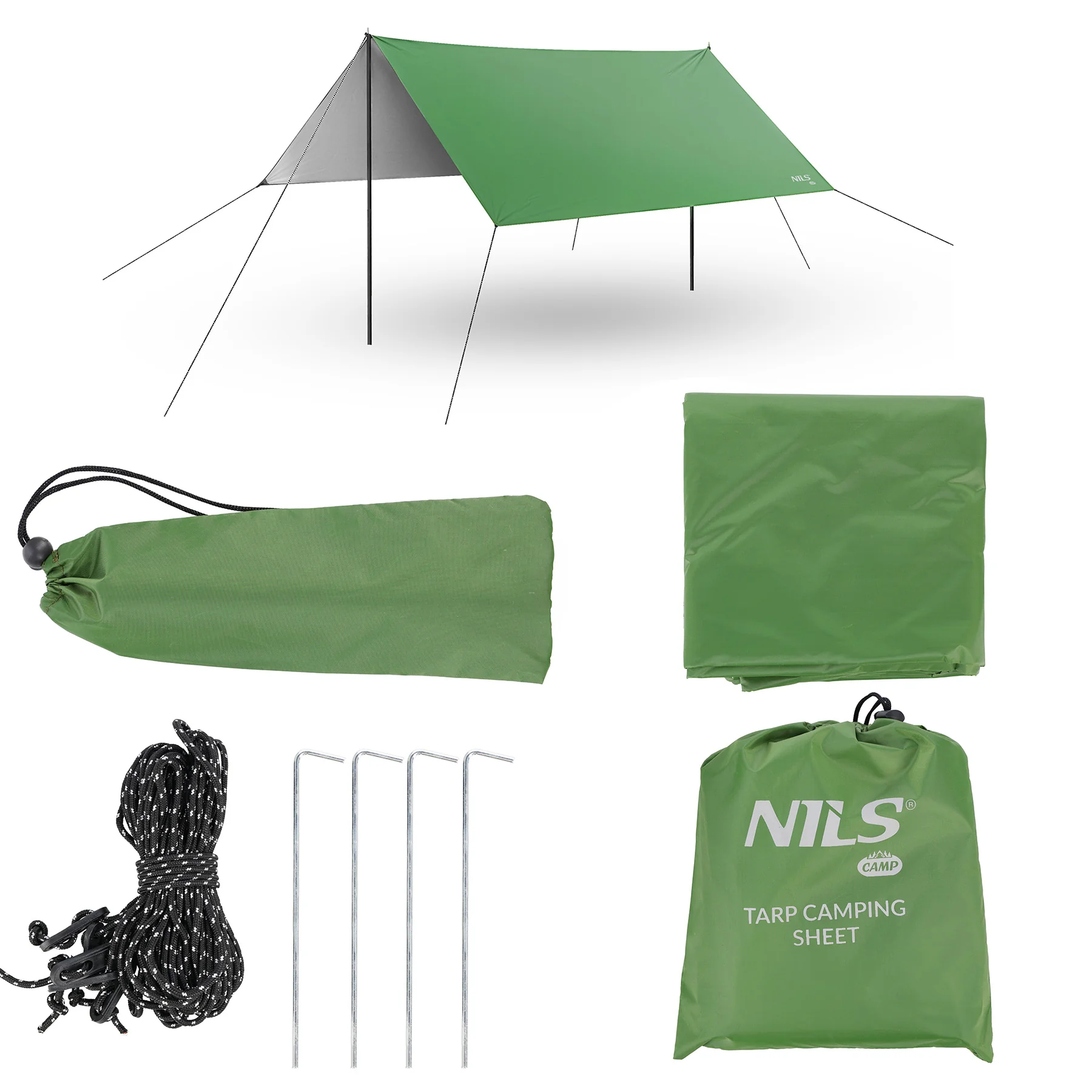 Nils Cestovní plachta / tarp NC17107 zelená