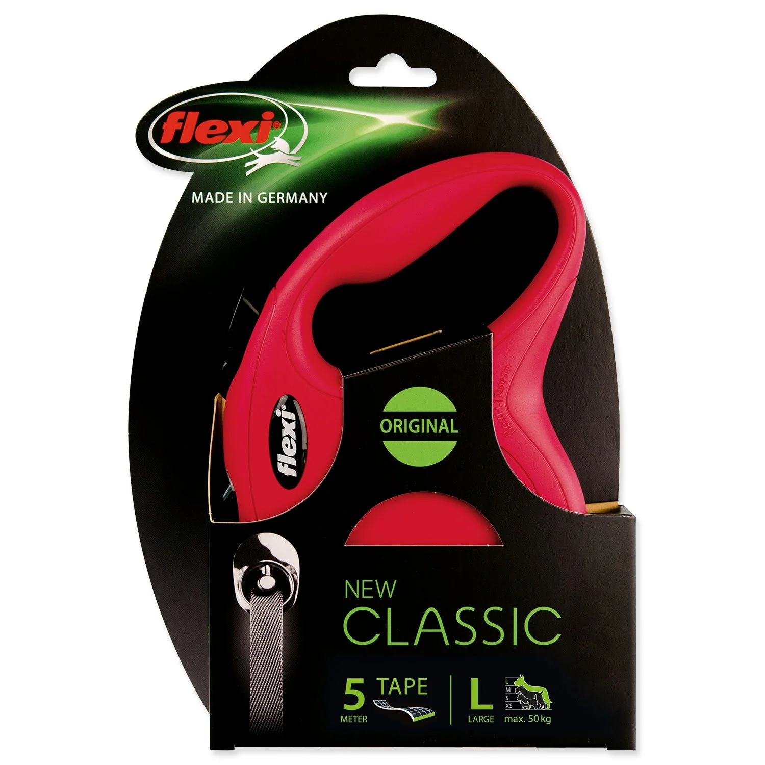 Flexi Vodítko Classic New páska L červené 5m
