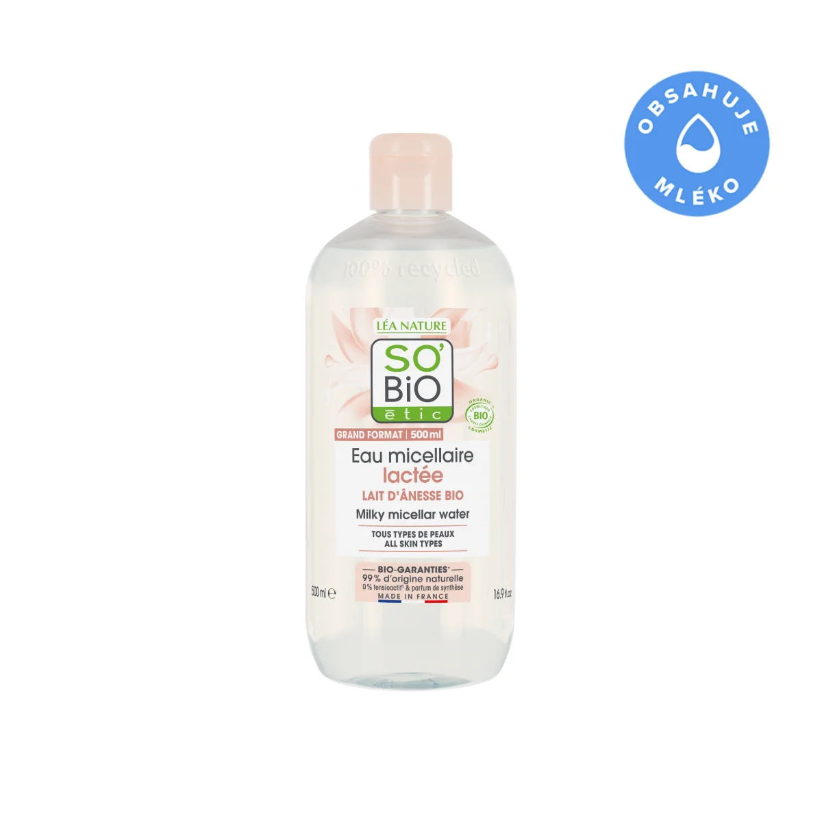 SO’BiO étic micelární voda s oslím mlékem BIO 500 ml