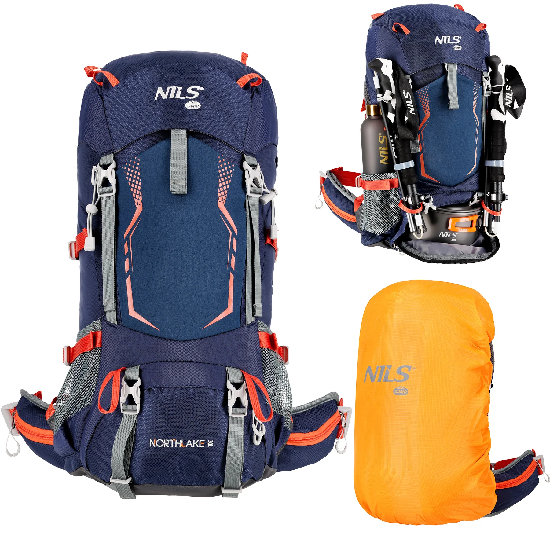 Nils Turistický batoh NC1993 Northlake 30L + 10L modrý