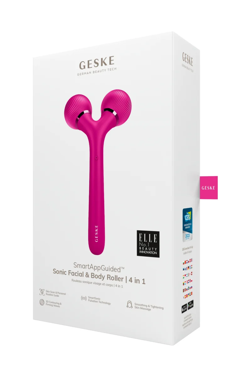 GESKE Sonic Facial&Body Roller 4in1 sonický masážní přístroj magenta