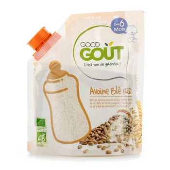 Good Gout BIO Dětská ovesná, pšeničná a rýžová instantní kaše v prášku 6m+ 200 g