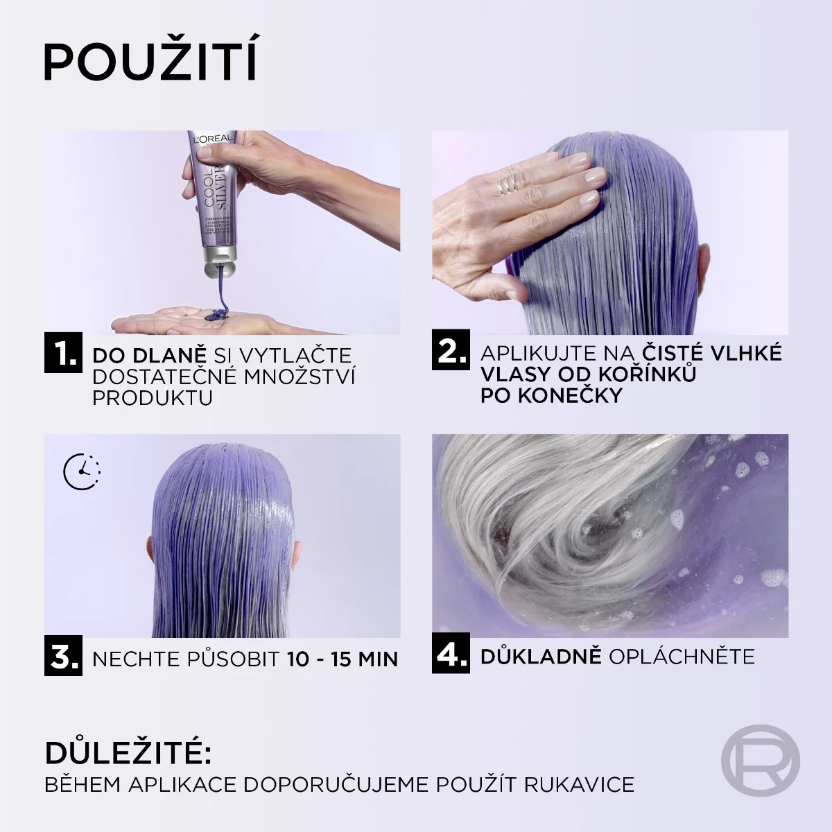 Loréal Paris Cool Silver posilující stříbrná péče 114 ml perleťová bílá