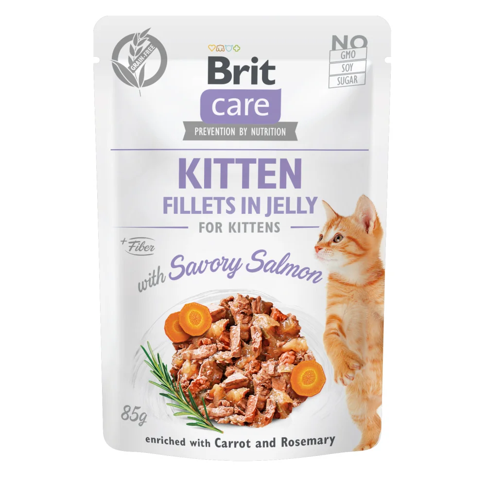 Brit Care Cat Kitten - Fillets in Jelly with Savory Salmon 85 g
