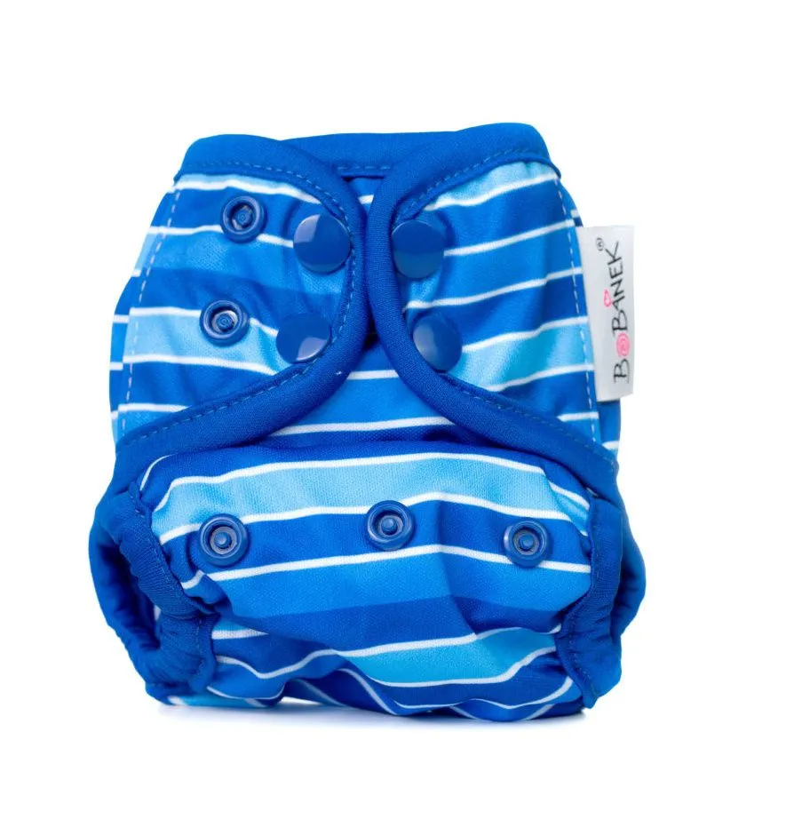 Bobánek Novorozenecké svrchní kalhotky patentky 1 ks modré proužky