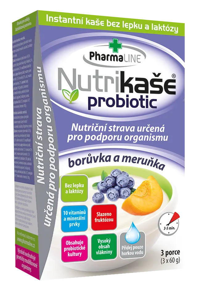 Nutrikaše probiotic meruňka a borůvka 3x60 g