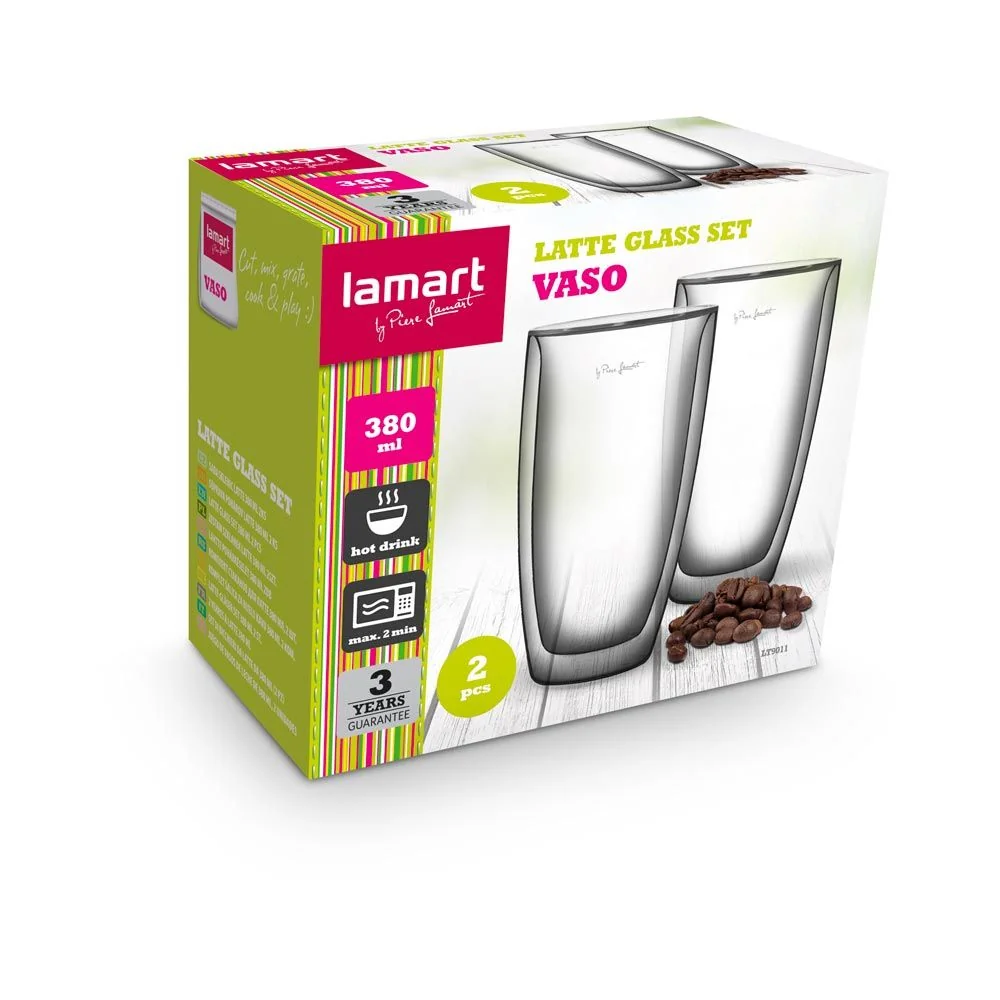 LAMART LT9011 Vaso sklenice café latté 380 ml 2 ks