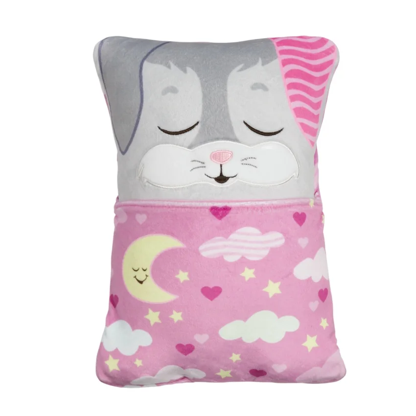 Nici Plyšová hračka Zajíček růžový Cosidoos 30 x 20 x 11 cm, oboustranný motiv