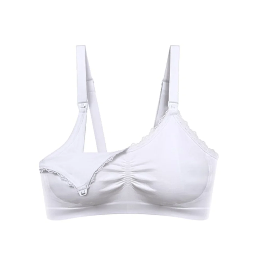 Babyono Kojící podprsenka s krajkou , bílá, F75-80 cm
