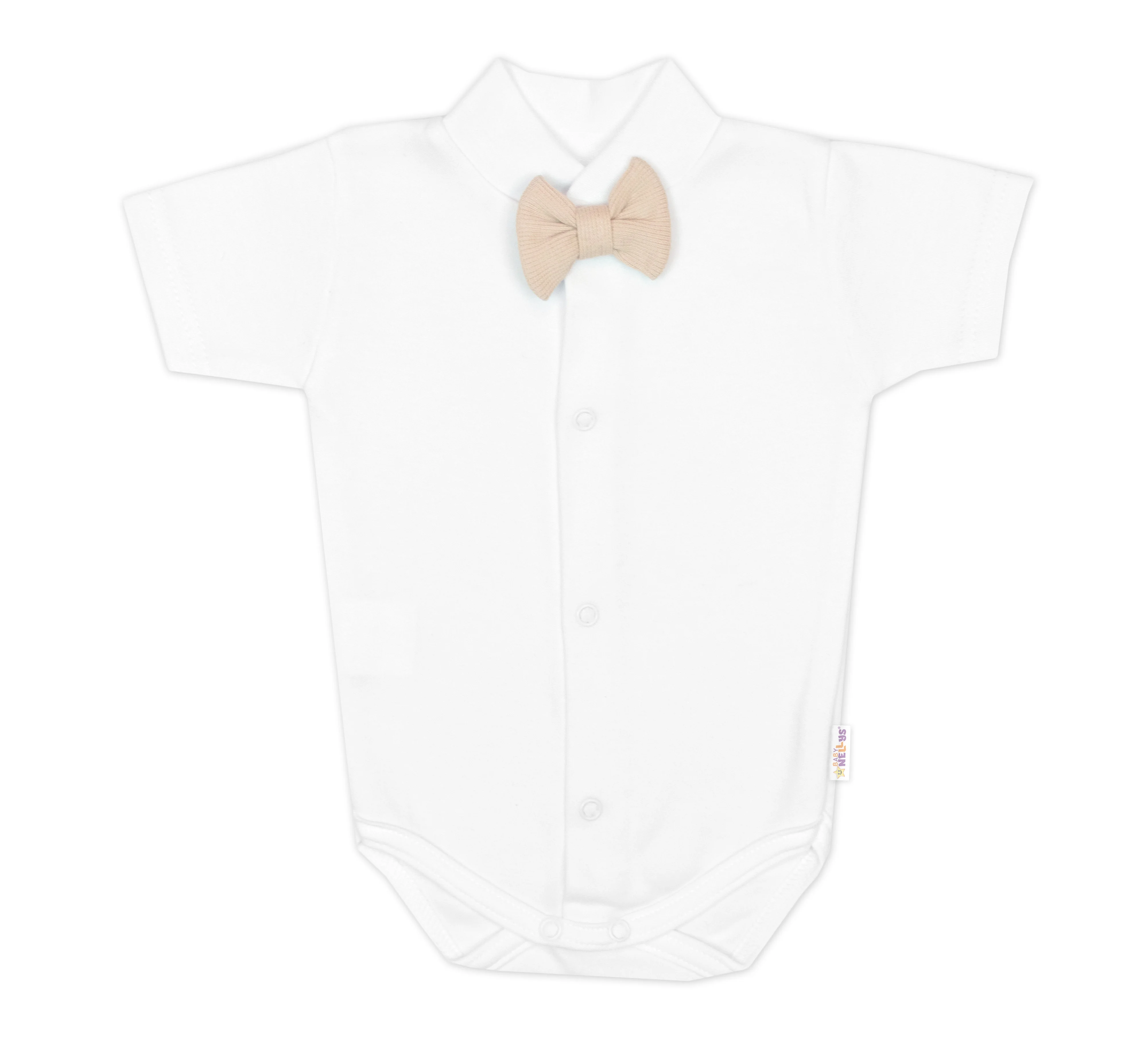 Baby Nellys 3D souprava Gentleman s kr. rukávem - béžová/bílá,vel. 68