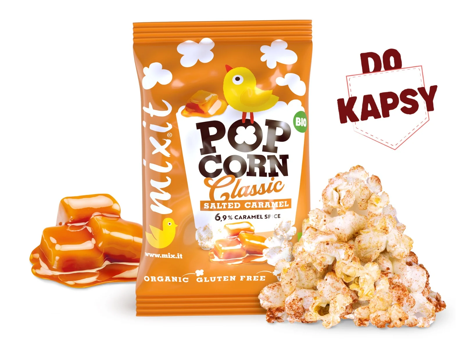 Mixit BIO popcorn do kapsy Slaný karamel 13 g