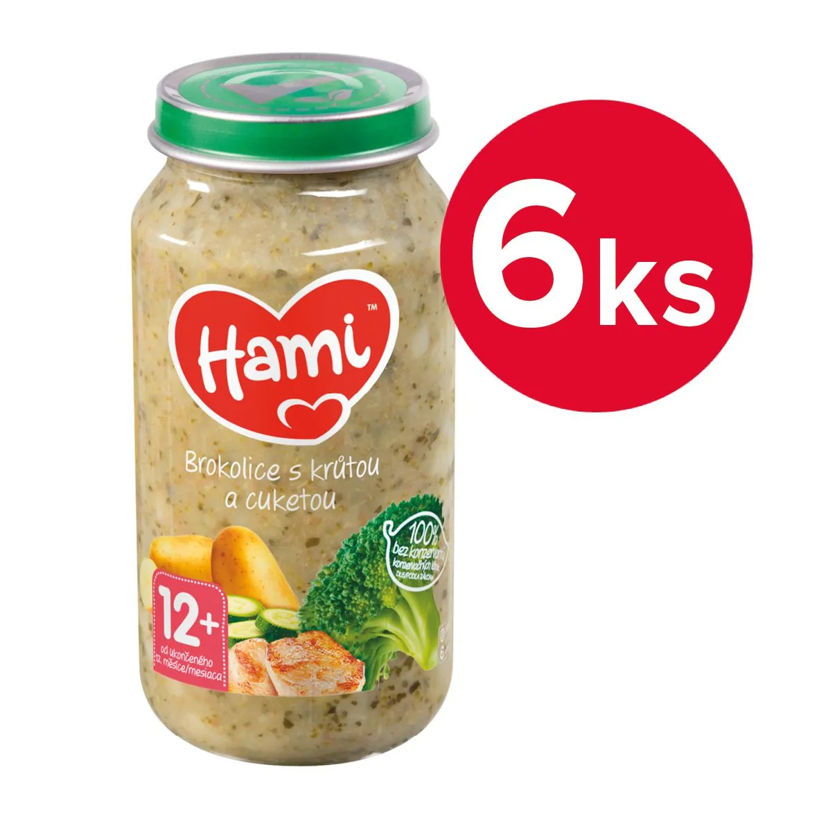 Hami Brokolice s krůtou a cuketou 12m+ 6x250 g