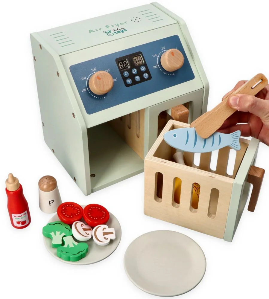Adam Toys Dřevěná elektronická fritéza s příslušenstvím