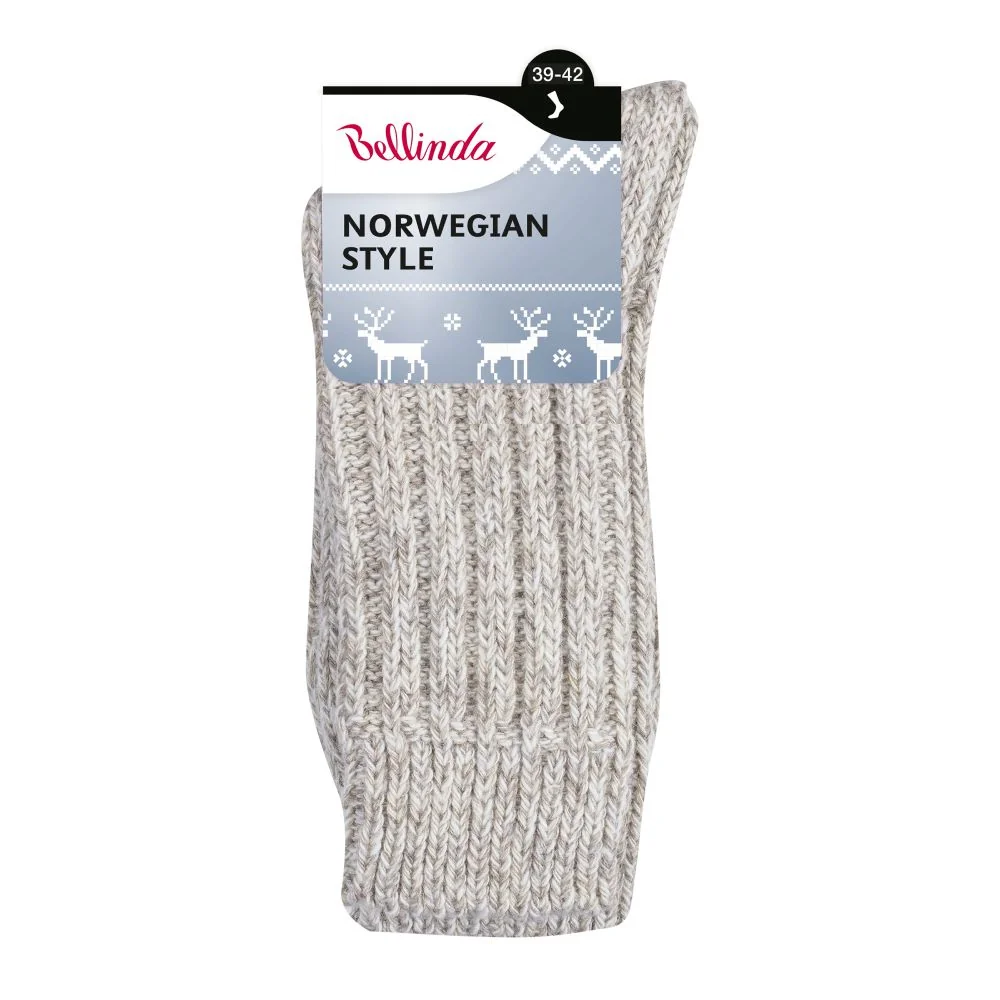 Bellinda NORWEGIAN teplé ponožky vel. 39/42 1 pár béžové