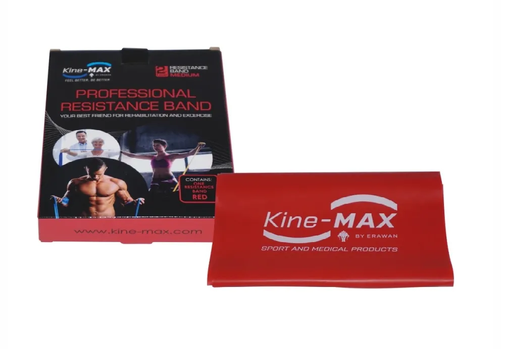 KineMAX Professional Resistance Band střední 2 m posilovací guma 1 ks červená