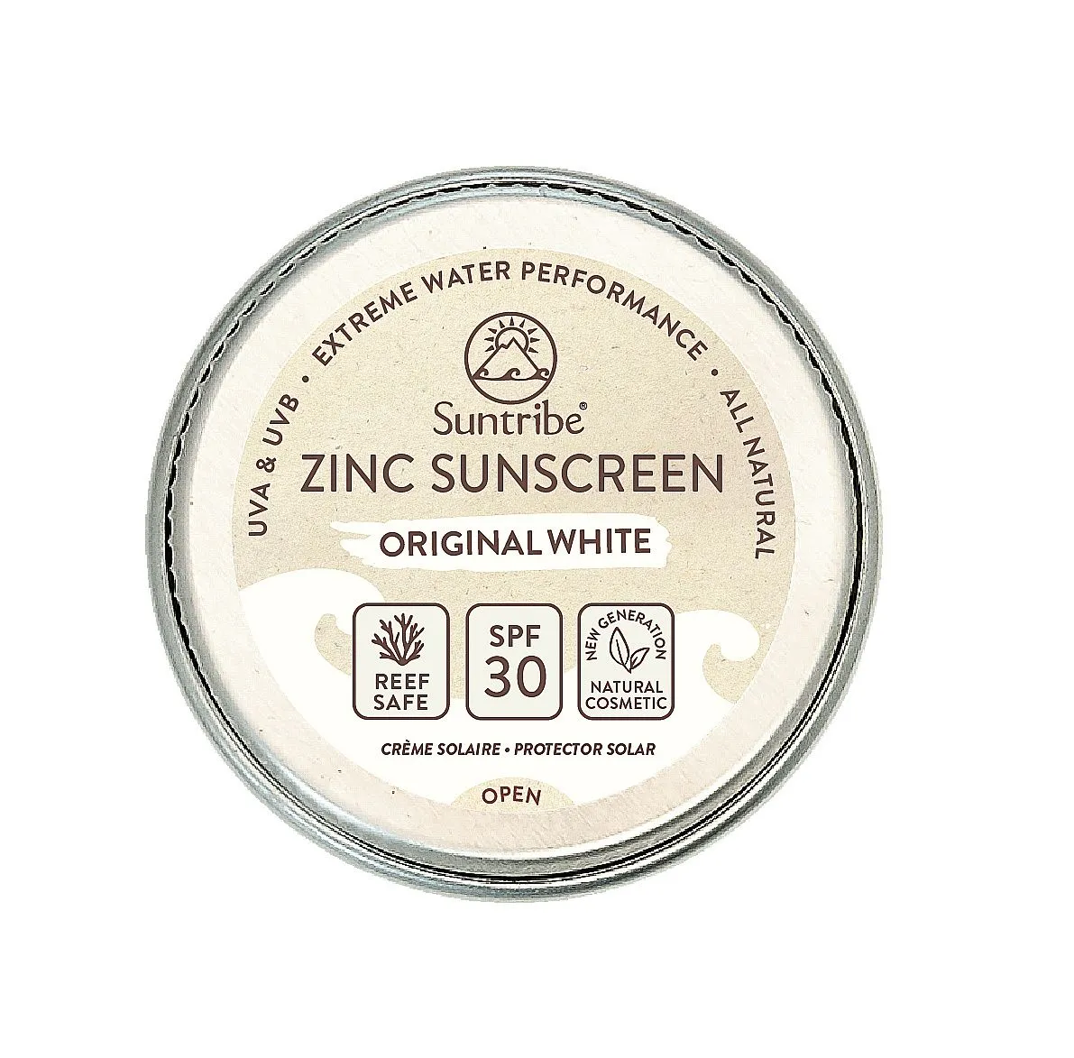 Suntribe Přírodní opalovací krém se zinkem Obličej & Sport bílý SPF30 10 g