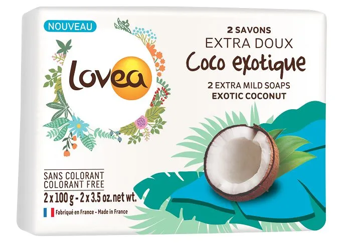 Lovea Extra jemné mýdlo kokos 2x100 g
