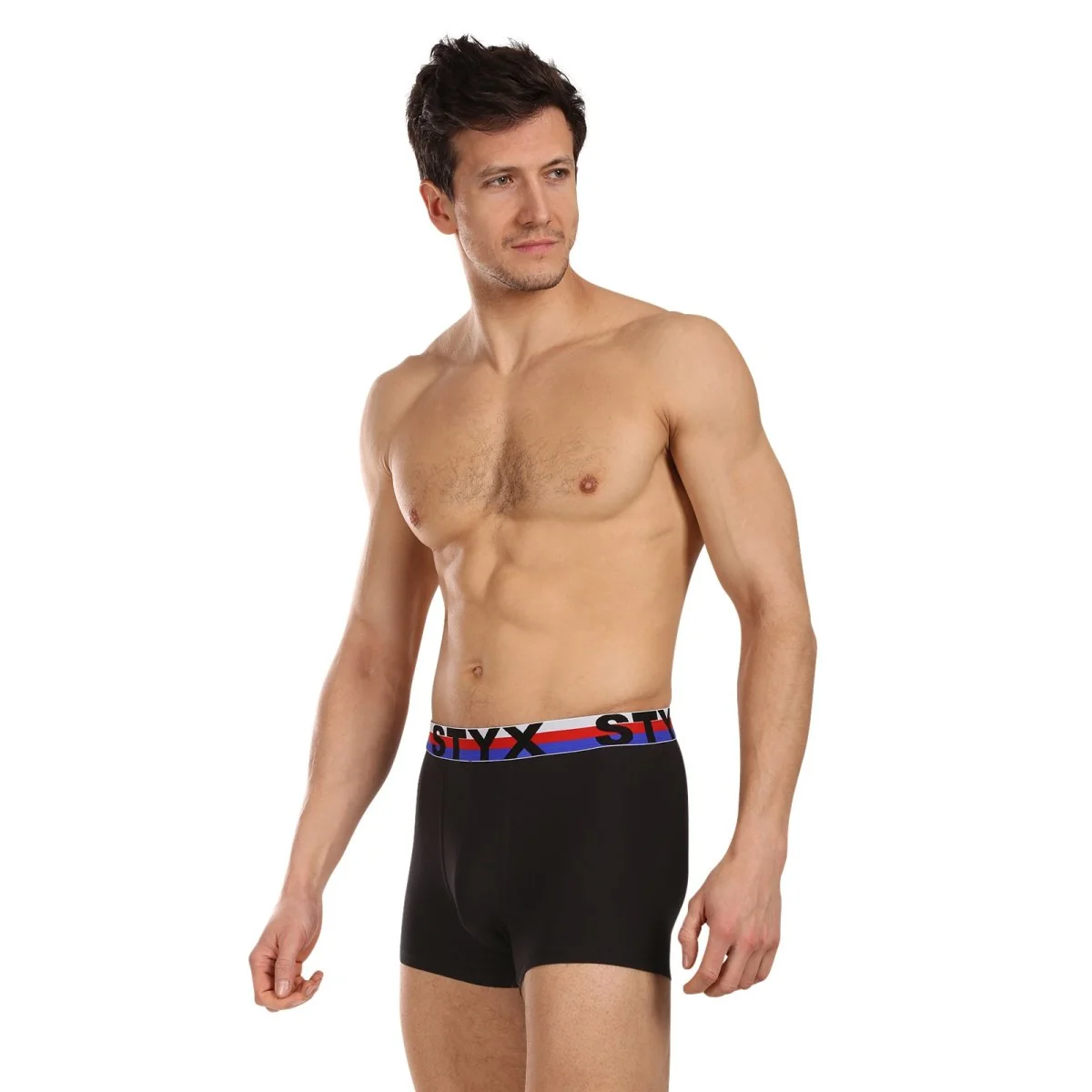 Styx 3PACK pánské boxerky sportovní guma černé trikolóra (3G1960) XXL