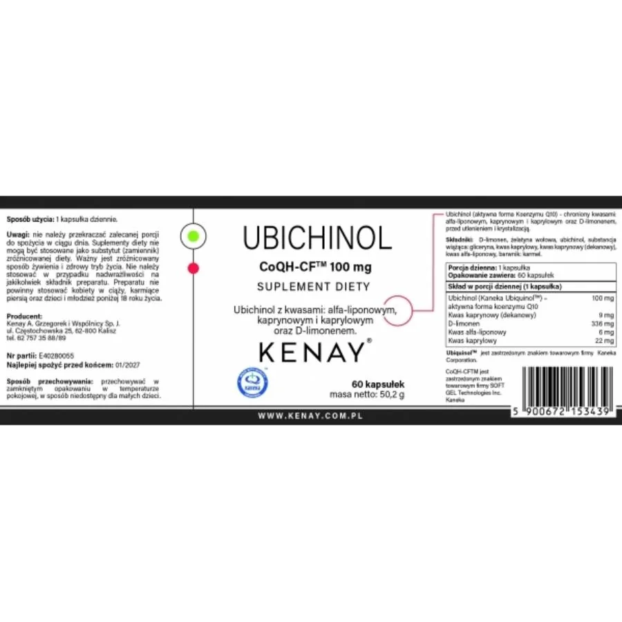 Kenay Ubichinol CoQH CF 100 mg 60 kapslí