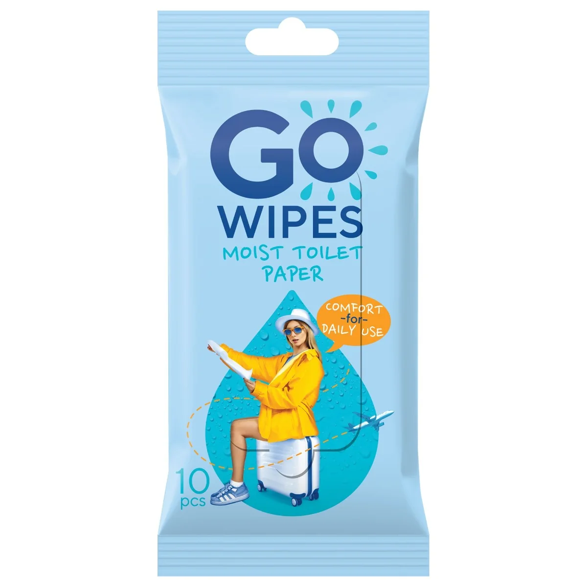 GoWipes Vlhčený toaletní papír Comfort Plastic Free 10 ks