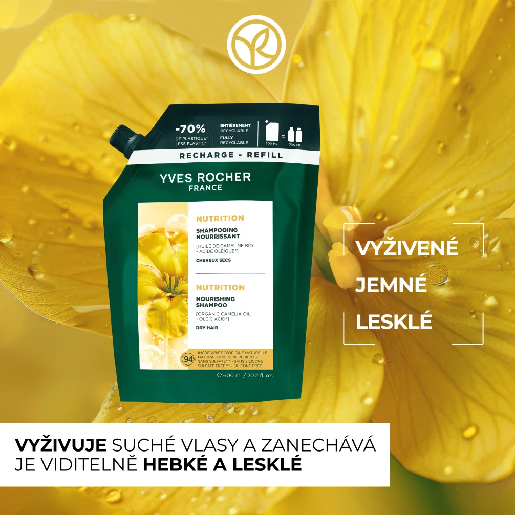 Yves Rocher Haircare Botanical Solutions Vyživující šampon 600 ml
