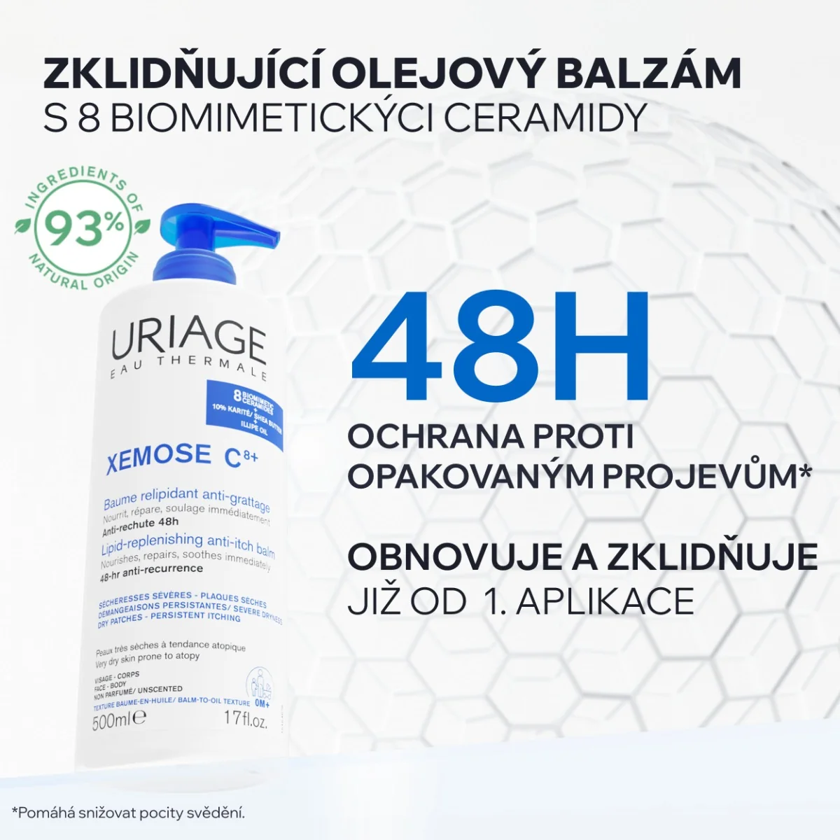 Uriage Xémose C8+ Zklidňující olejový balzám 500 ml