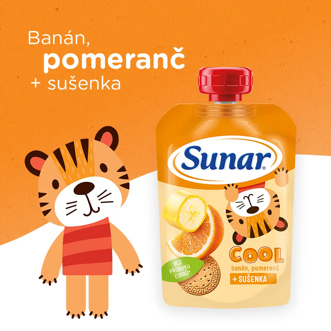 Sunar Cool ovoce Pomeranč, banán, sušenka kapsička 120 g