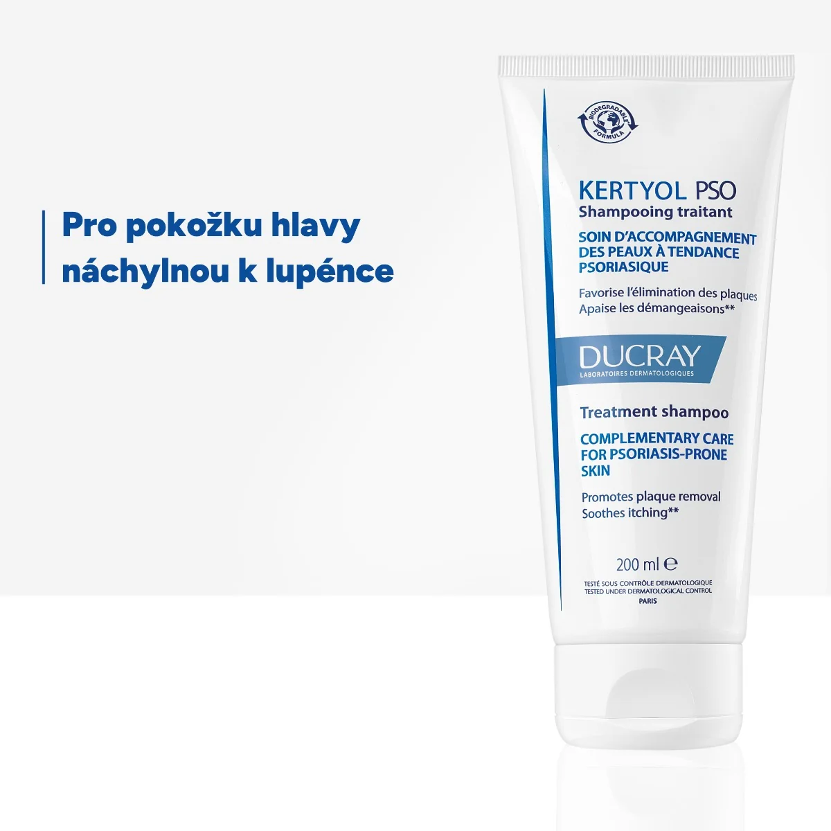 Ducray Kertyol PSO Pečující šampon navracející rovnováhu vlasové pokožce 200 ml